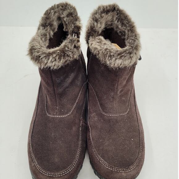 HP Khombu Gracie 9M Leather Upper Sherpa Teddy Mid Ankle Boots - Picture 11 of 13